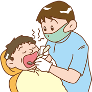 歯茎に麻酔をし、歯茎の中の汚れを取っていきます。